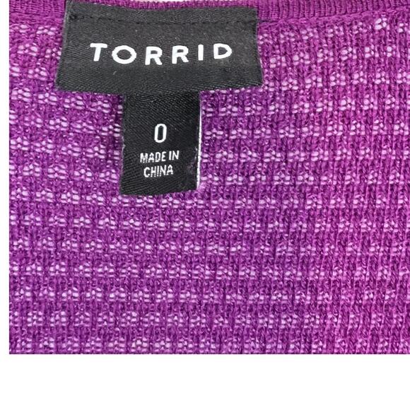 Torrid Plum Asymmetrical Hem Open Draped Cardigan - Picture 7 of 12